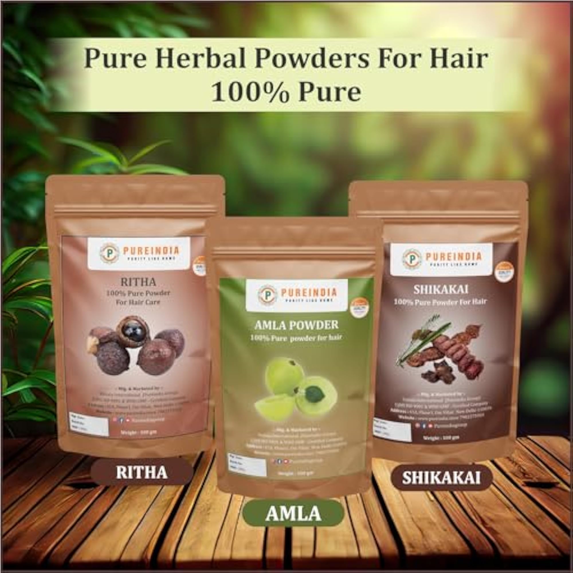 Amla, Ritha, Shikakai Powder Combo - 300g