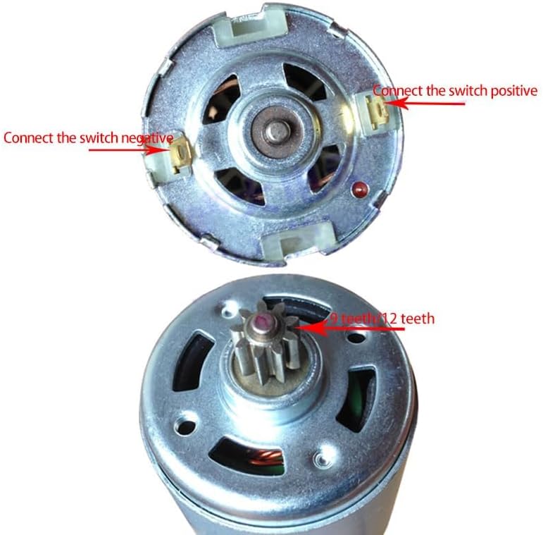 high speed dc motor electric motor rs550 motor for Lithium rechargeable drill brass 9/13 teeth 12V 14V 16V 18V 21V 25V - (Speed(RPM): 12v 9 teeth)