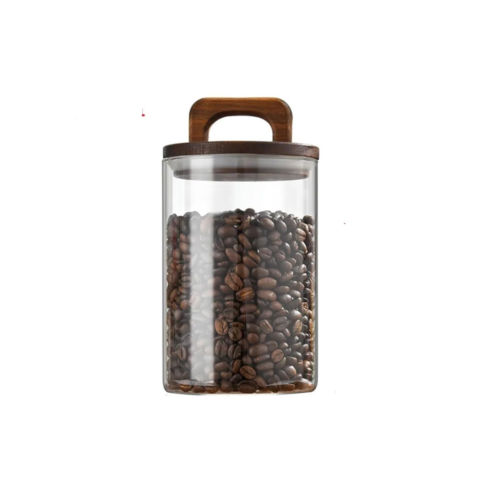 ZNJAMN Wood Lid Glass jar Airtight Canister Food Container Tea Coffee Beans Kitchen Storage Bottles Jar Sealed Grounds Candy for Pickling(800ml)