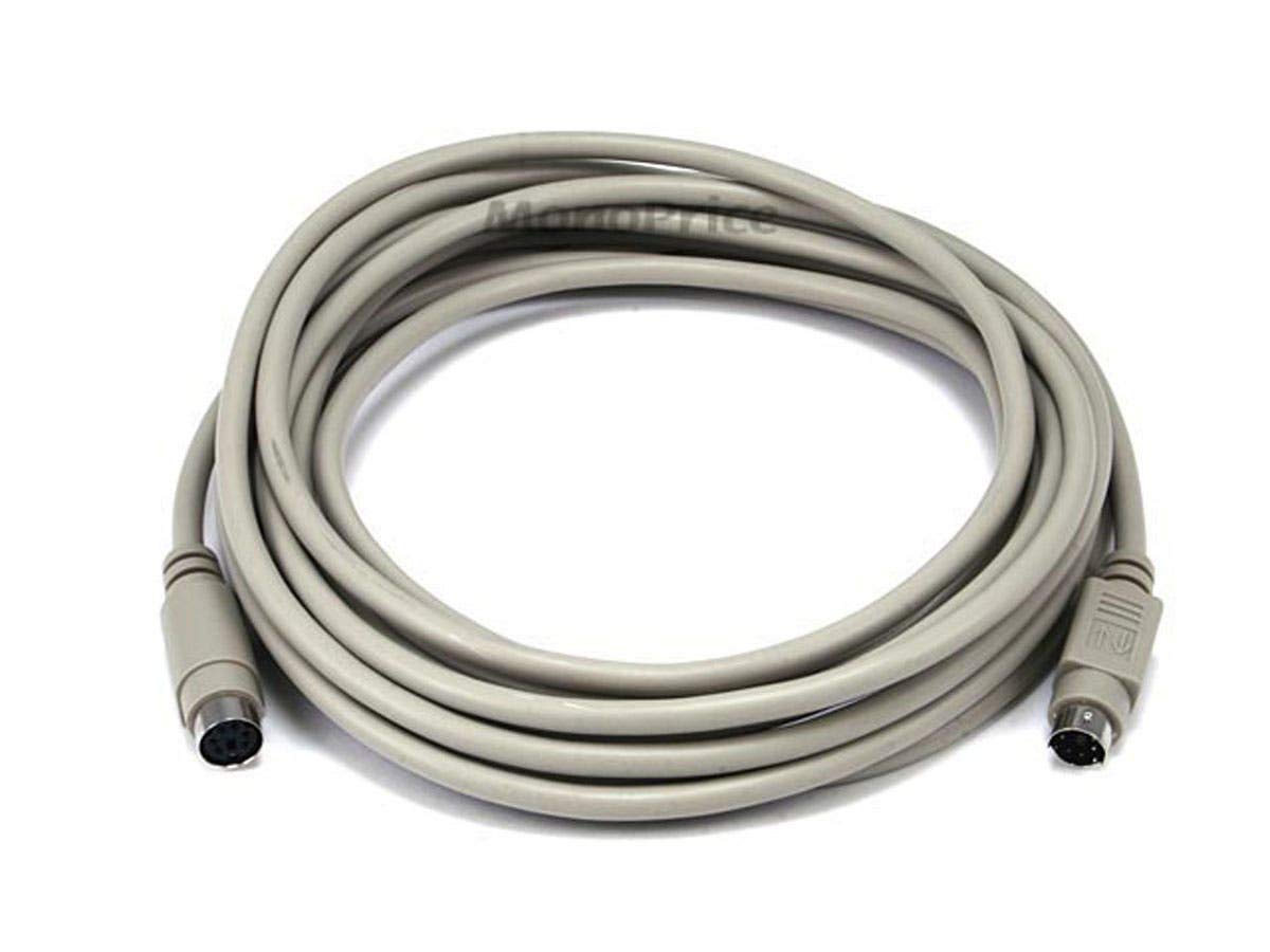 Monoprice PS/2 Cable - 15 Feet - MDIN-6 Male to Female