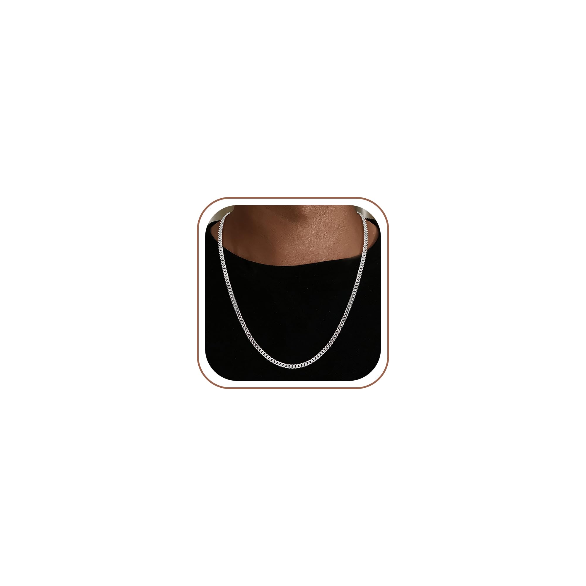 Silberkette Herren-3.5mm 925 Silber Kubanische Kette Diamant Cut Silberkette Ketten für Herren Freund und Ehemann 18 20 22 24 26 Zoll