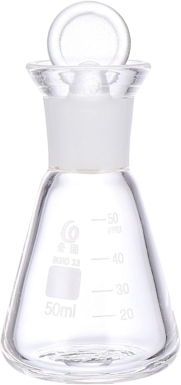 1pc Professional Glass Flask Conical Flask School Supply Experiment Accessory (8.8X5CM)