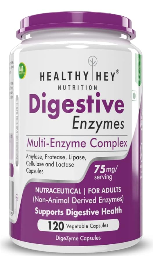 Healthy Hey Nutrition Digestive Enzymes Capsules Amylase, Lipase
