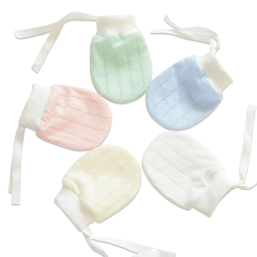 THE WHITE SHOPTHE WHITE SHOP Newborn Mittens Girl Infant No Scratch Mittens Neutral，4Pairs Organic Cotton (B)