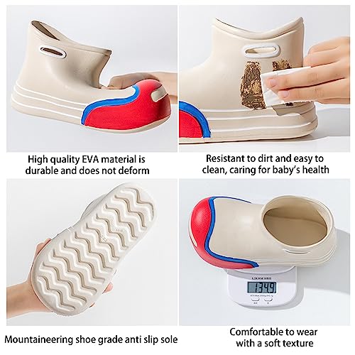 Toddler Kids Rain Boots for Boys Girls Portable Easy-on Anti Slip Lightweight Thick Sole Water Proof Rainboots4