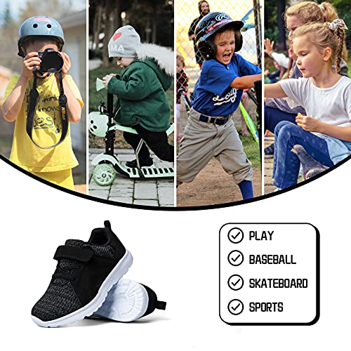 Runside Toddler Boys Girls Running Shoes Athletic Tennis Sneakers For Kids，Breathable And Lightweight 13 Black #TOP7