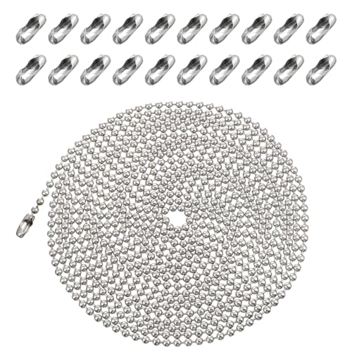 Image of 120 Inch Pull Chain Extension, Light Pull Chain, Extra Long Rust Proof Roller Shade Bead Chains with 20 Connectors for Ceiling Fans and Light Fixture, Silver