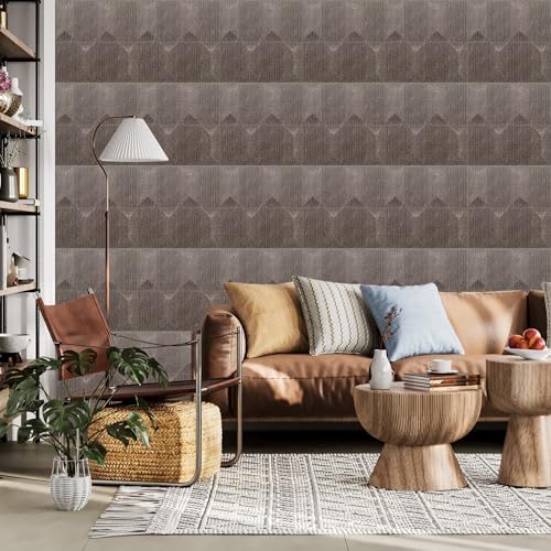 Image of Kayra Decor PVC Panel for Wall Artisian Design Magnum Brown Color 19.7 inch x 19.7 inch (Pack of 40) - Covers 107.80 Sq. Ft.