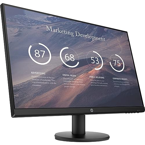 Image of HP P27v G4 FHD IPS Monitor 9TT20A6#ABA Bundle with Docztorm Dock, 27 inch FHD IPS (1920x1080) 60Hz Display, 1 HDMI 1.4, 1 VGA, VESA Mount (100x100 mm), Ideal for Office Work, Black (2025 Model)