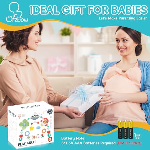 Image of Orzbow Stroller Arch Toy for Baby, Musical Carseat Toys Hanging with Teething, Baby Mobile for Crib Bassinet Car Seat and Bouncer, Car Seat Activity Toy for Babies 0-12 Months
