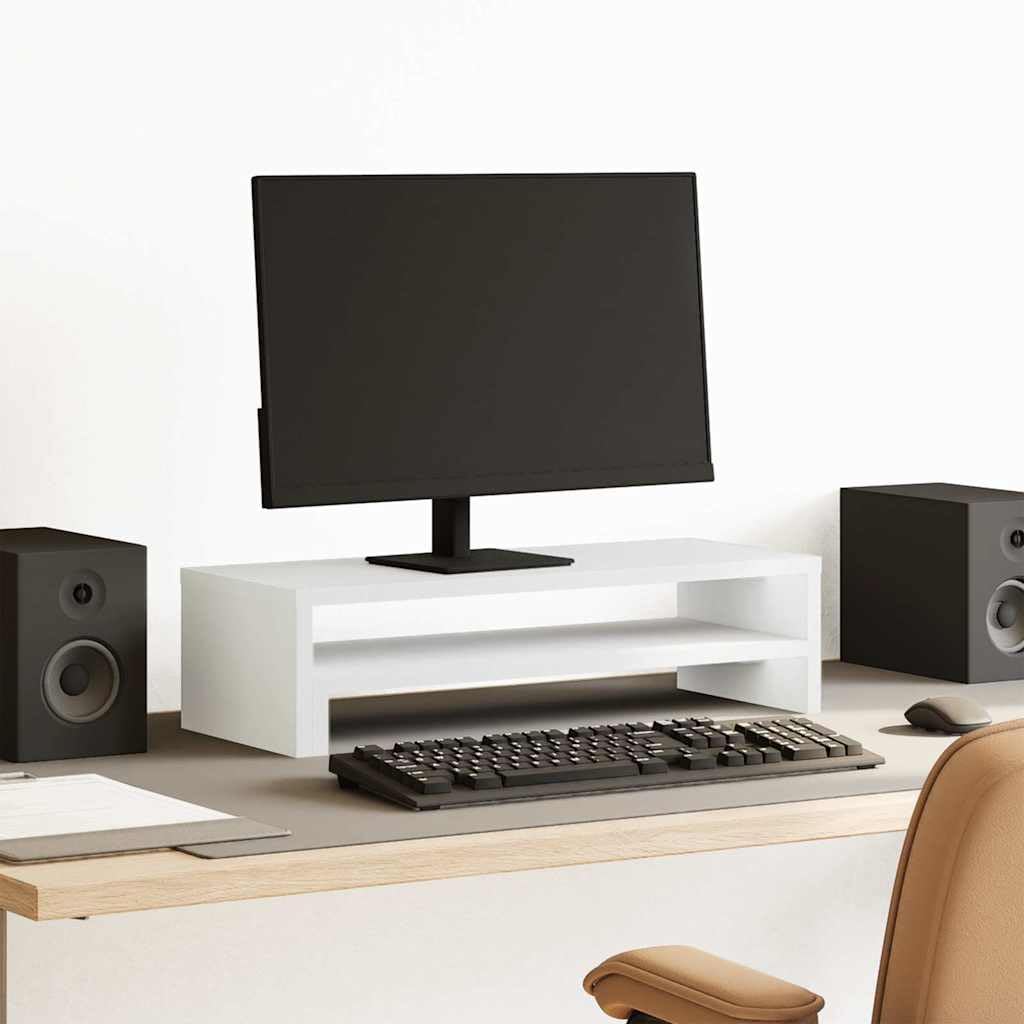 Mangloder - Soporte para monitor (54 x 22 x 15 cm, material de madera para espacio de trabajo ergonómico, soporte para portátil y gestión de cables, elevador estable para escritorio, ideal para