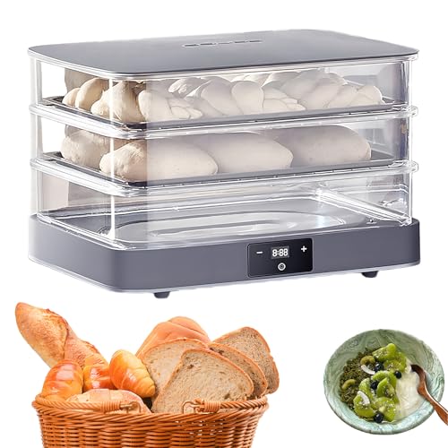 Chambre de Pousse de Pain, Étuve à Pâte Électrique avec Fenêtre de Visualisation, Minuterie Tactile pour la Fabrication de Pain, Pizza, Viennoiseries et...