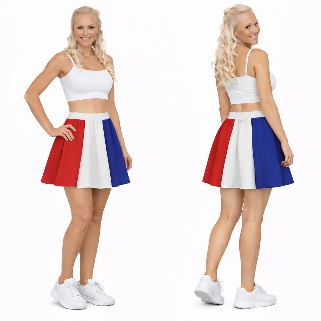 The Dragons Den Multicoloured Adults Netherlands National Flag Themed Skater Skirt Dutch Holland Supporters Fancy Dress [L-Xl]