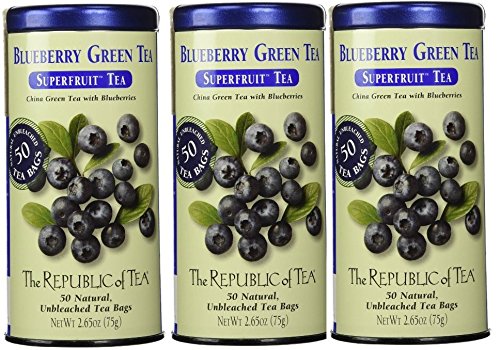 The Republic of Tea Blueberry Green Tea 3 Pack (Blueberry, 3)