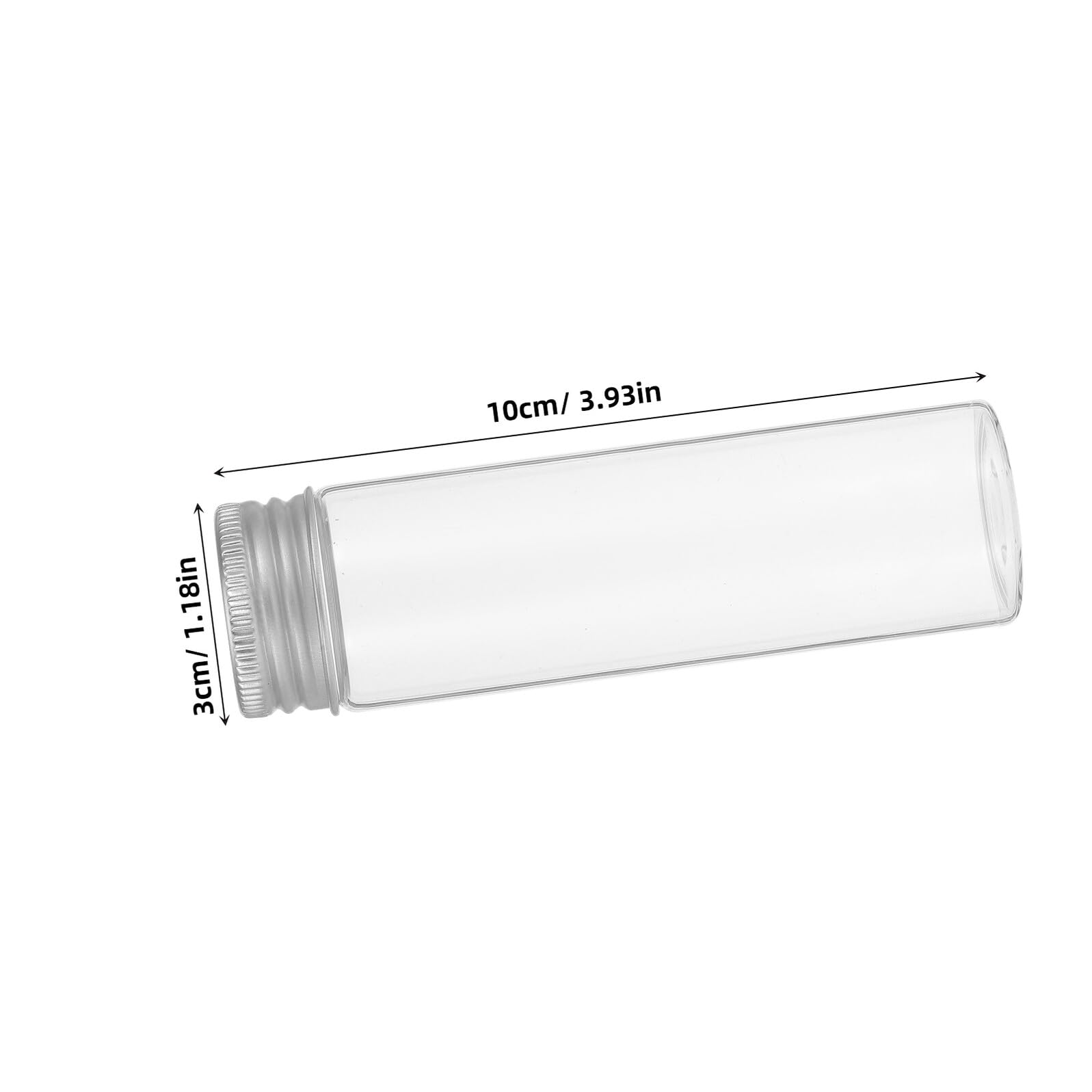 Kleine Transparente Glasfläschchen 50ml mit Aluminiumdeckel 30 Stück Tragbare und Wiederverwendbare Medikamentenflaschen für Trockene Zutaten und Babypflege Unterwegs