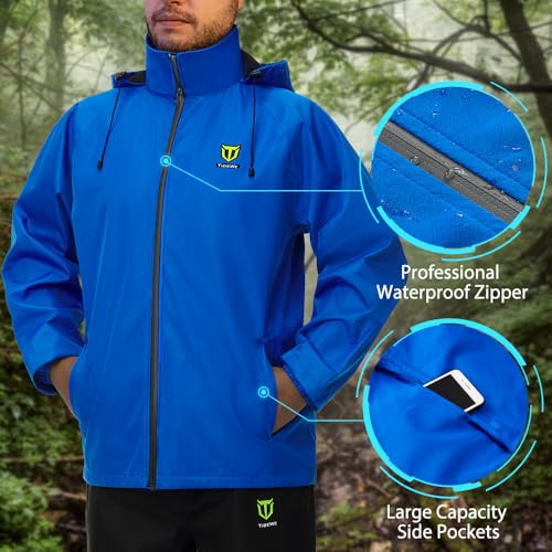 image for TIDEWE Rain Suit, Waterproof Breathable Lightweight Rainwear (Blue Siz