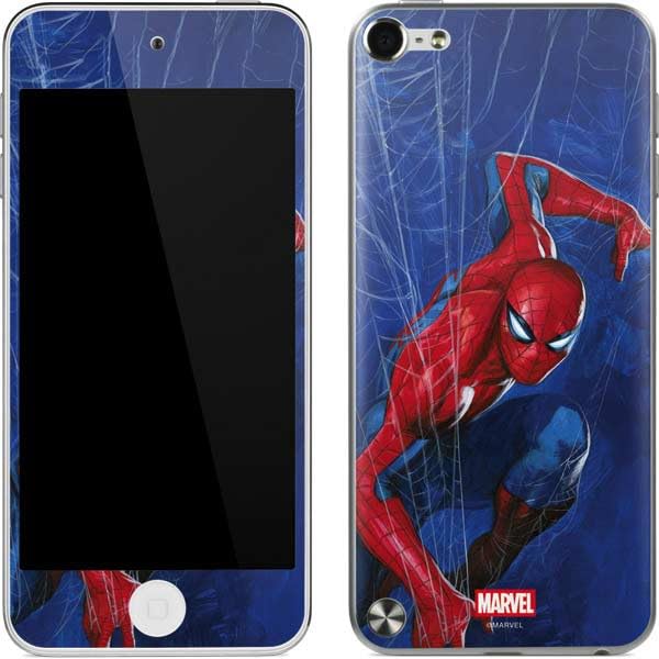 Skinit Decal MP3 Player Skin Compatible with iPod Touch (5th Gen&2012) - Officially Licensed Marvel Spiderman World of Webs Design
