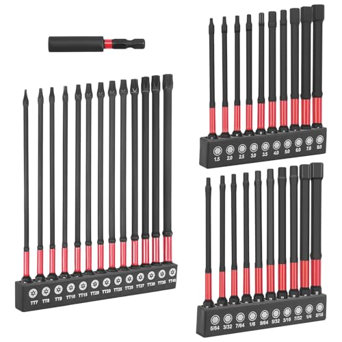 33Pcs Impact Allen Wrench Drill Bit Set,4" & 6" Long