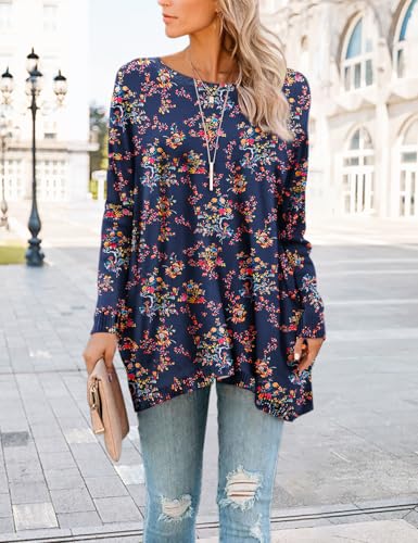 Image of YESNO Women Graphic Oversized Pullover Sweaters Printed Casual Boat Neck Sweater Long Sleeve Knit Tops S05