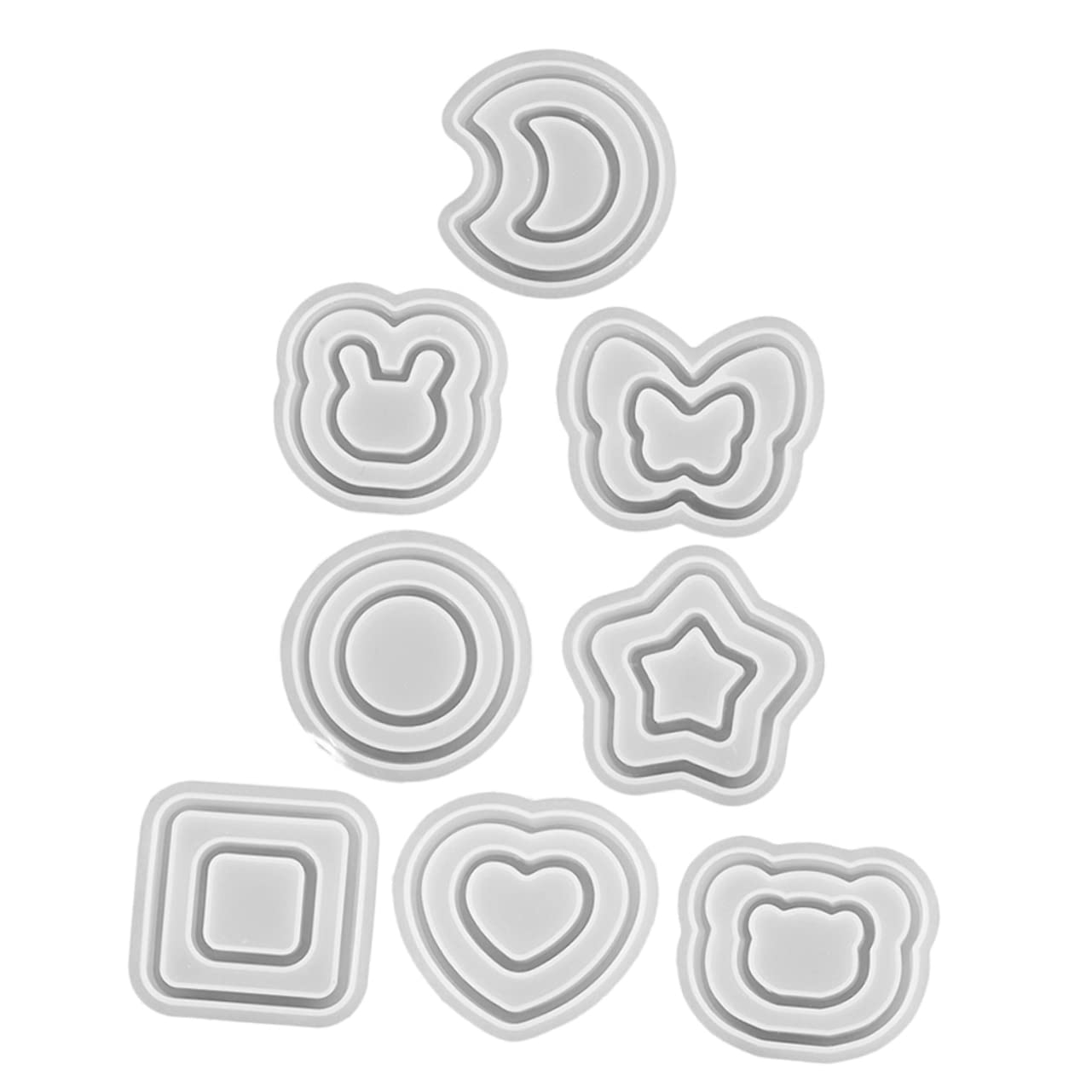 STOBOK 32pezzi Stampo Silicone Per Portachiavi Epoxy Silicone Flessibili Per Creazione Ciondoli Di Con Sabbia Movimento Facile Da Demouldare e Pulire