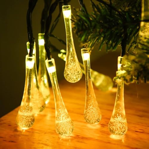Image of Xenith 14 LED Crystal Bubble Waterdrop Fairy String Lights for Diwali Christmas Xmas Tree New Year Party Birthday Wedding Garden Indoor Outdoor Decoration Light (Warm White, 3.5 Meter)