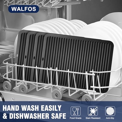 Image of Walfos XXL Silicone Trivet 16x12 Inch, Trivets for Hot Pots and Pans, Heat Resistant Pot Holders Hot Pads for Kitchen Quartz Countertops, Hot Dishes, 4 Pack