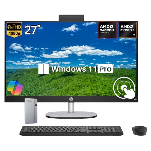 Image of HP 27 inch All-in-One Touchscreen Desktop Computer, 32GB DDR5, 1TB SSD