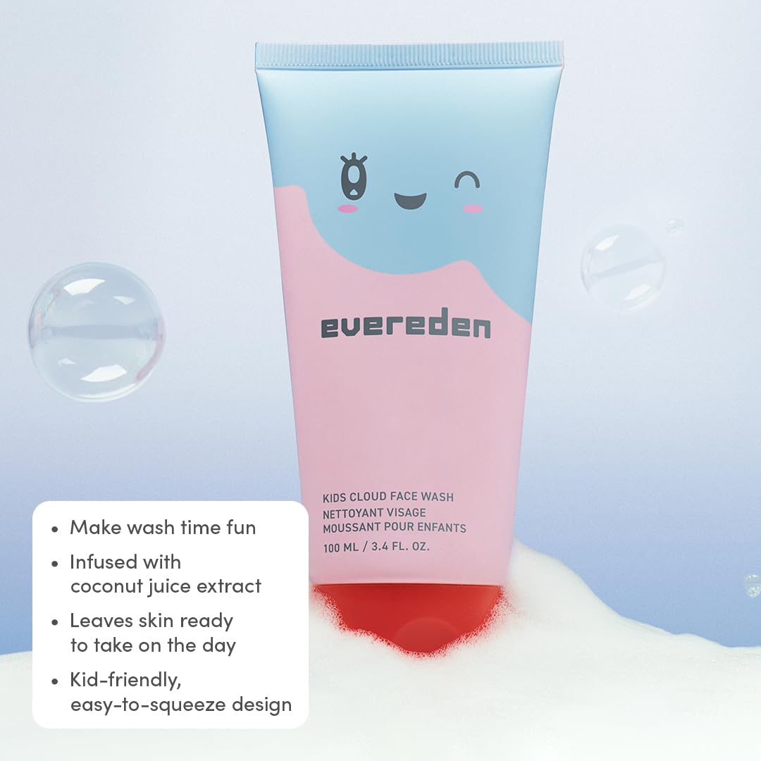 Evereden Kids Cloud Face Wash: Tropical Sorbet, 3.4 fl oz | Creamy & Fun Skin Care for Kids | Easy-to-Use Face Wash | Non-toxic Skin Care for Sensitive Skin - Image 3
