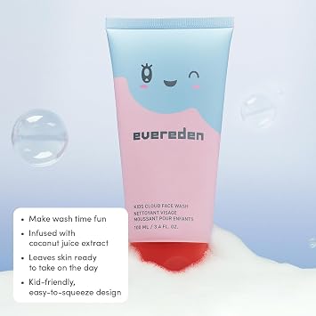 Evereden Kids Healthy Morning Duo: Clean & Vegan Skin Care Bundle | Kids Skin Care Cloud Face Wash + SPF 20 Mineral Face Cream | Non-Toxic | Non-Comedogenic | Fun | Easy-to-Use Skincare for Toddlers