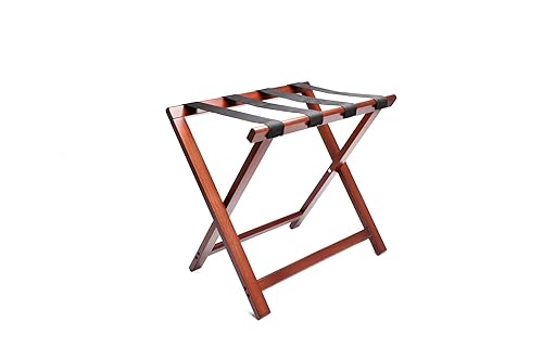 Premium Rubber Wood Luggage Rack, Fully Assembled Foldable Suitcase Stand