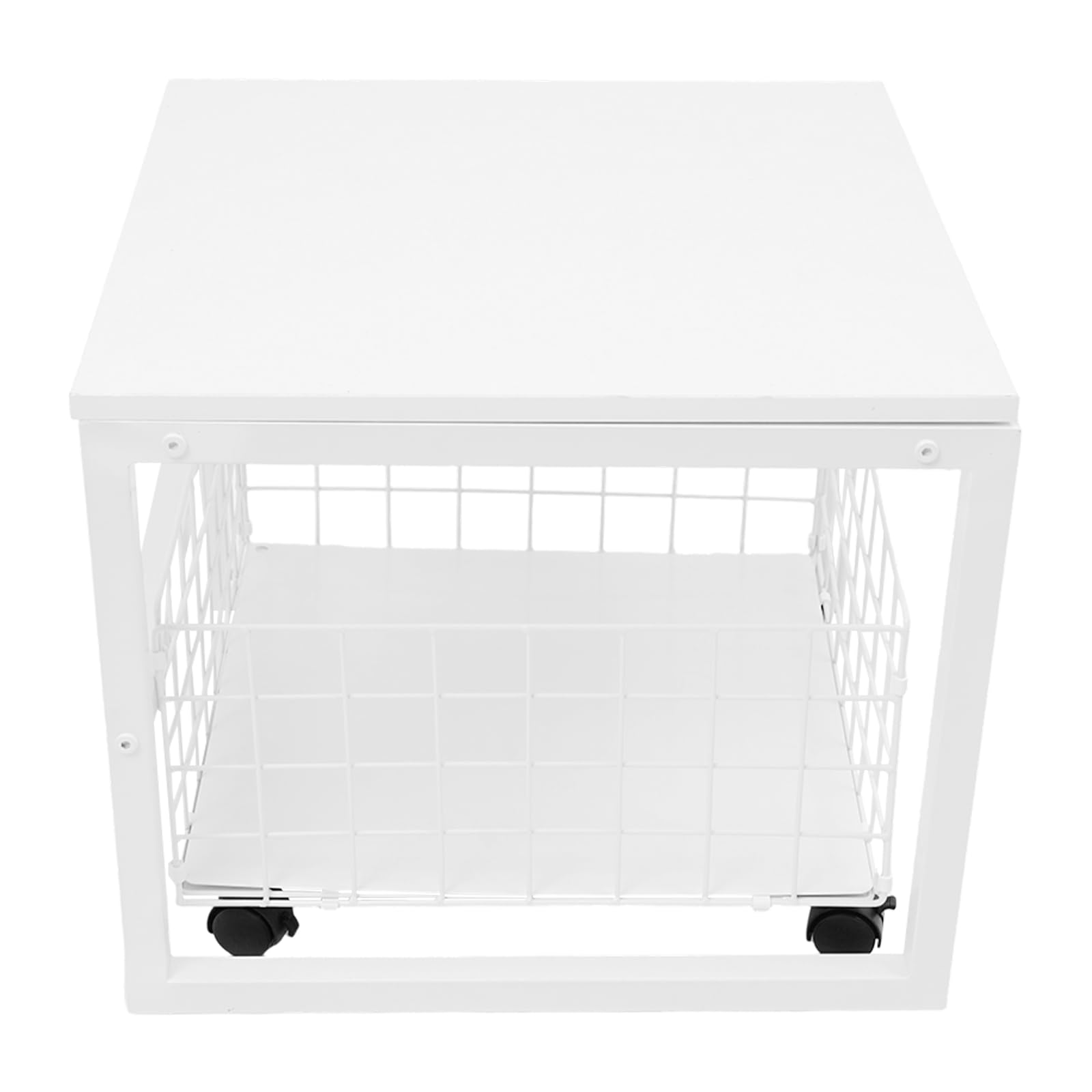 Soporte para frigorífico con cesta de red extensible, 50 x 50 x 43 cm, 50 kg, cesta de almacenamiento para oficina, salón, mesa auxiliar