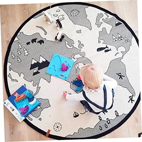 STOBOK Aarde Spel Deken Blush Tapijt Matten Voor Baby Om Op Te Kruipen Pasgeboren Speelkleed Kinderkleed Rond Gebiedskleed Wereldkaart Gebiedskleed Vloerkleed Voor Kinderen Peuter - Afbeelding 3