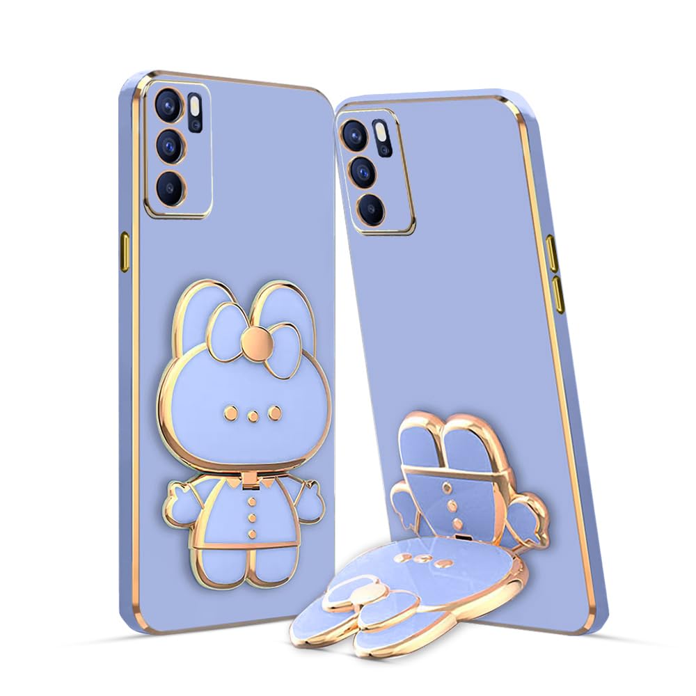 KARWAN®️ 6D Cat Back Case and Cover with Stand Compatible for Oppo Reno 6 Pro 5G| Stand and Mirror | Camera Protection | Electroplated | Folding Stand - Blue (B0CCLBYN2H) Amazon Price History, Amazon Price Tracker