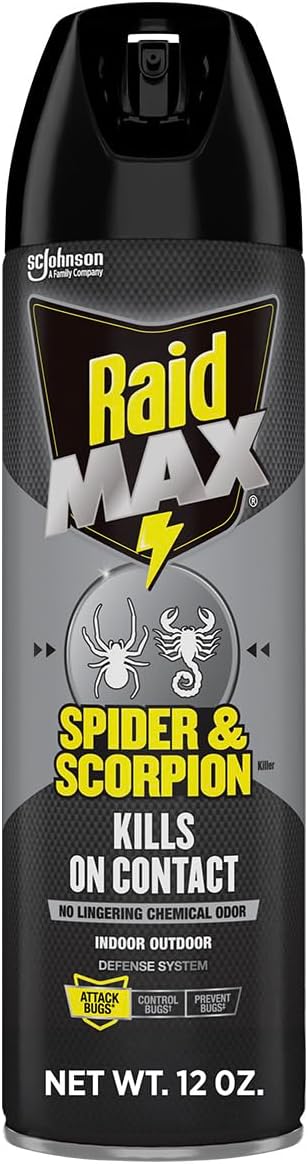 Raid Max Spider and Scorpion Killer, Kills Spiders, Scorpions, Roaches, Ants, Waterbugs, Earwigs, 12 Oz