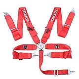 シートベルト、4/5/6/ポイントスナップオン、 スポーツレーシングハーネスベルト、安全ショルダーストラップ、レーシング ハーネス 、調節可能な カムロック、 車の改造されたシートベルト、金属製クイックリリースシートベルト (5点式,赤)