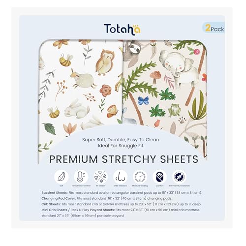 TotAha Changing Pad Cover, Buttery Soft Diaper Changing Pad Covers for Girls Boys, Super Stretchy Jersey Knit Changing Table Cov