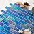 Soulscrafts Glass Mosaic Tile, Pool Glass Mosaic Backsplash 12 x 12 Inch for Swimming Pool Kitchen Bathroom, Subway, Blue 5 Sheets