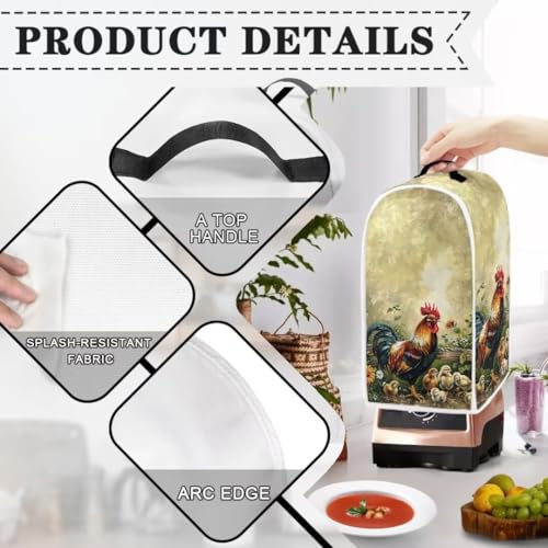 Image of Chicken Blender Dust Cover, Anti Fingerprint Polyester Stand Mixer or Coffee Maker Appliance Protector, Stain Resistant Blender Cover for Kitchen Appliance