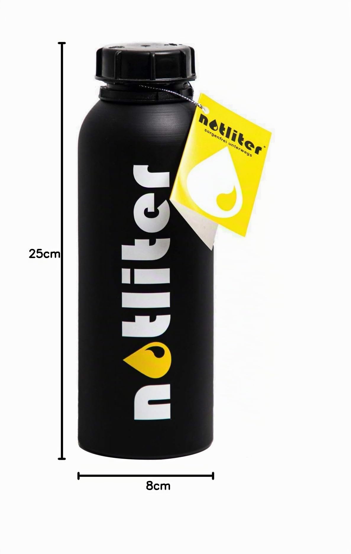 Jerrican Essence | Bidon Carburant Noir Mat | 1,25 Litre | Jerrican pour Essence, Diesel, Eau etc. | Cadeau Moto | Bidon Dessence | Cadeau permis de Conduire | Jerrican Essence Moto