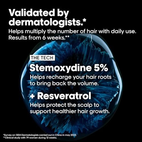 Image of L'Oreal Professionnel Serioxyl Advanced Hair Growth Serum for scalp | Powered by Stemoxydine 5% + Resveratrol | Stimulates dormant hair roots and thickens hair fibre | Hairgrowth serum for men and women