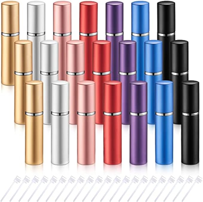 21 Pieces Refillable Perfume Atomizer Mini Refillable Spray Perfume Bottle Portable Perfume Bottle with 21 Pieces Perfume Refill Pump Perfume Dispenser Pump Transfer Tool for Outgoing (5 ml)