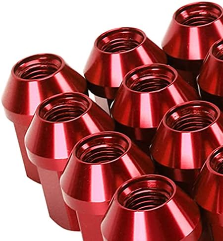Wheel Lug Nuts for Cama, 20Pcs M12x1.5 Wheel Lug Nuts 35mm 6061 Aluminum Alloy Closed End Replacement(Red)