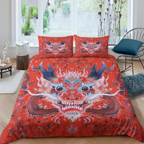 vibrant-oriental-style Funda Edredon Microfibra de poliéster Juego de 3 Piezas Diseño 3D con Cremallera vibrant-oriental-estilo Funda de Edredón incluye Funda de Almohada Lavables for Adultos