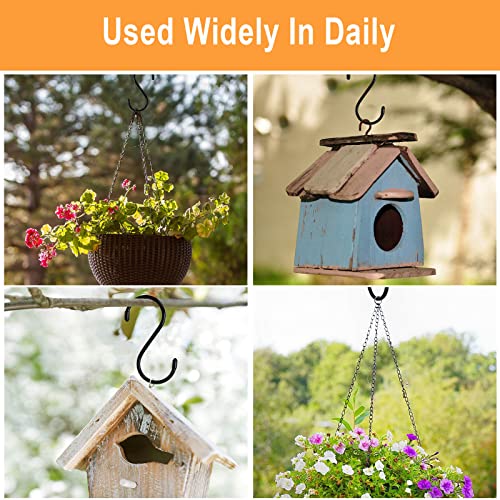 Higift 12 Pack 5 Inch Large S Hooks For Hanging Plants, Black Vinyl Coated S Hooks, Non Slip Heavy Duty S Hooks, Metal Black Rubber Coated Closet S Hooks For Hanging Plants Jeans Pot Pan Cups Clothes #TOP2