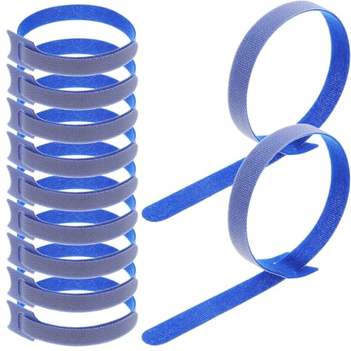 COHEALI 100 piezas bridas reutilizables de gancho y bucle para organizar cables, 12mm x 300mm, color azul miniatura 1