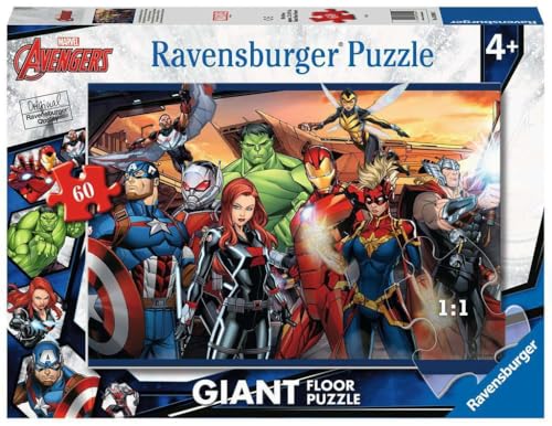 Ravensburger Marvel Avengers 60 Piece Giant Floor Jigsaw Puzzle for Kids Age 4