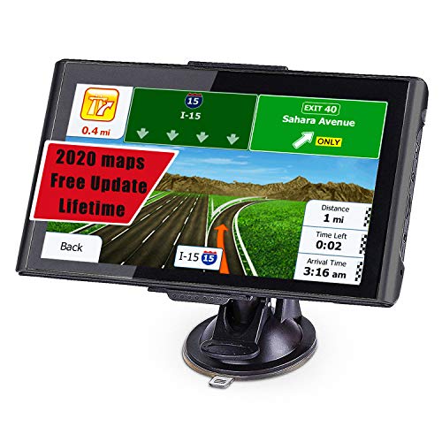 Car GPS,Latest 2020 Map 7inch GPS Navigation Includes Postcodes, Speed Camera Alerts