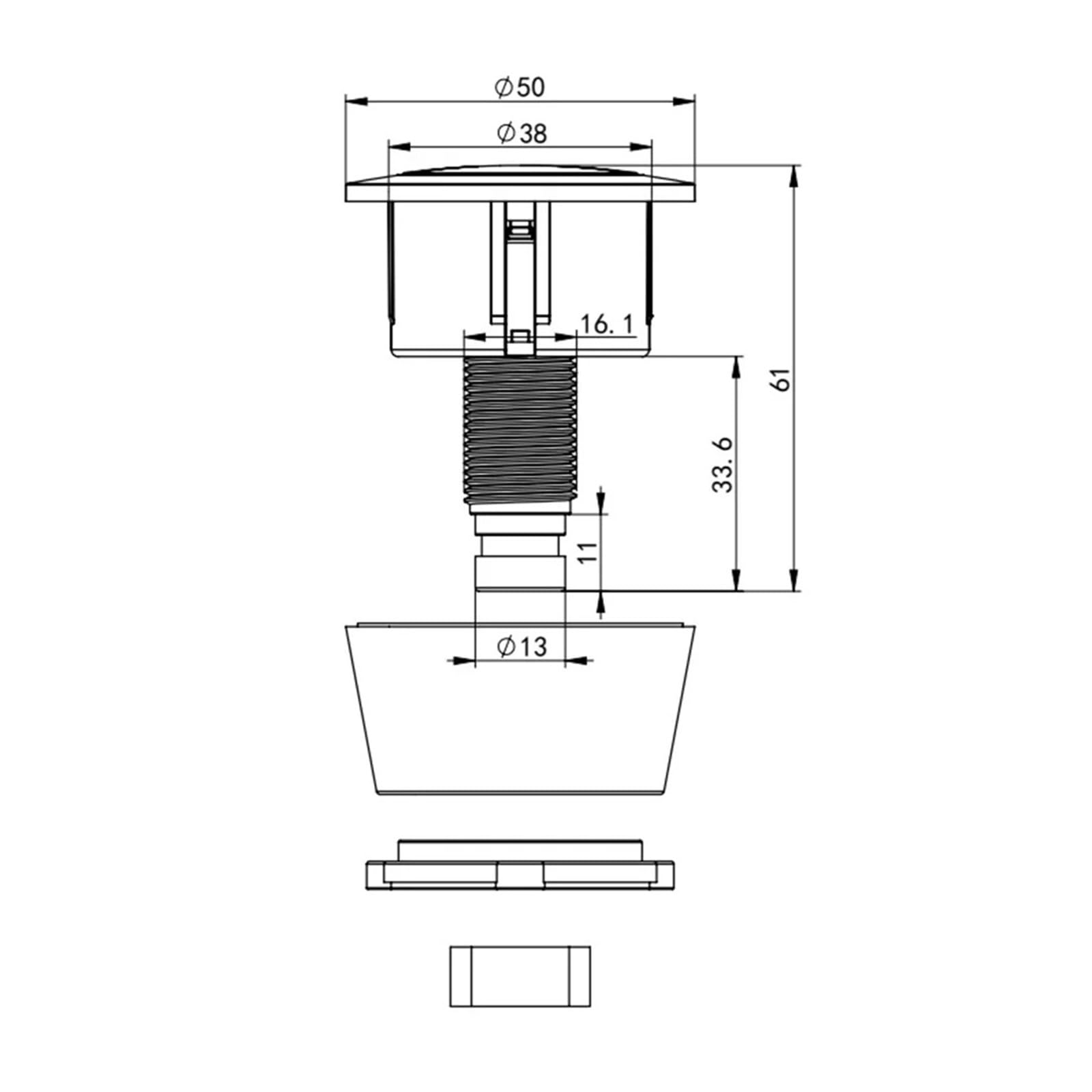 Kit de botón de descarga de inodoro, reemplazo de válvula Dual for tanque con agujeros de tapa de cisterna de 20mm y 40mm(Rose gold)