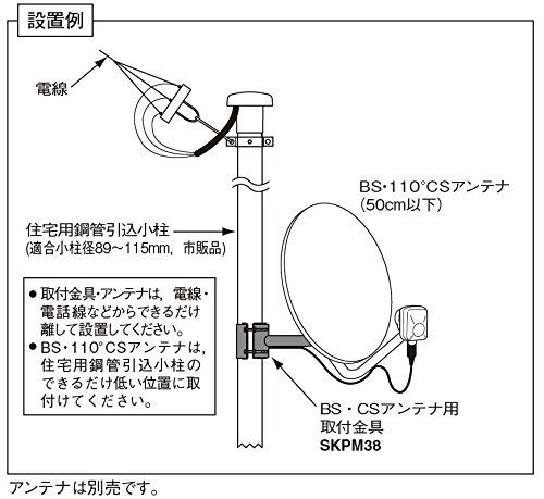 Amazon | マスプロ電工 住宅用鋼管引込小柱用BS・CSアンテナ用取付金具  
