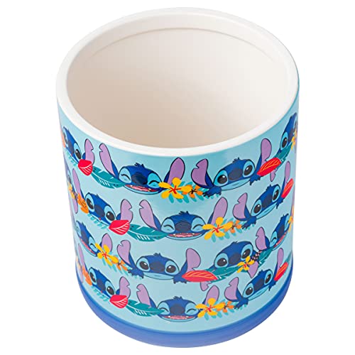 Image of Silver Buffalo Lilo and Stitch Aloha Stitch Pattern Large Canister Ceramic Cookie Jar